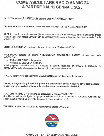 Come ascoltare Radio Amnic 24 - A. N. M. I. C.