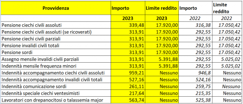 Invalidità civile: gli importi previsti per il 2023 - A. N. M. I. C.